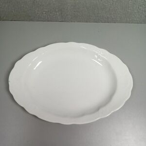 Alfred Meakin England Royal Ironstone China White Oval Platter Scalloped 14.5in